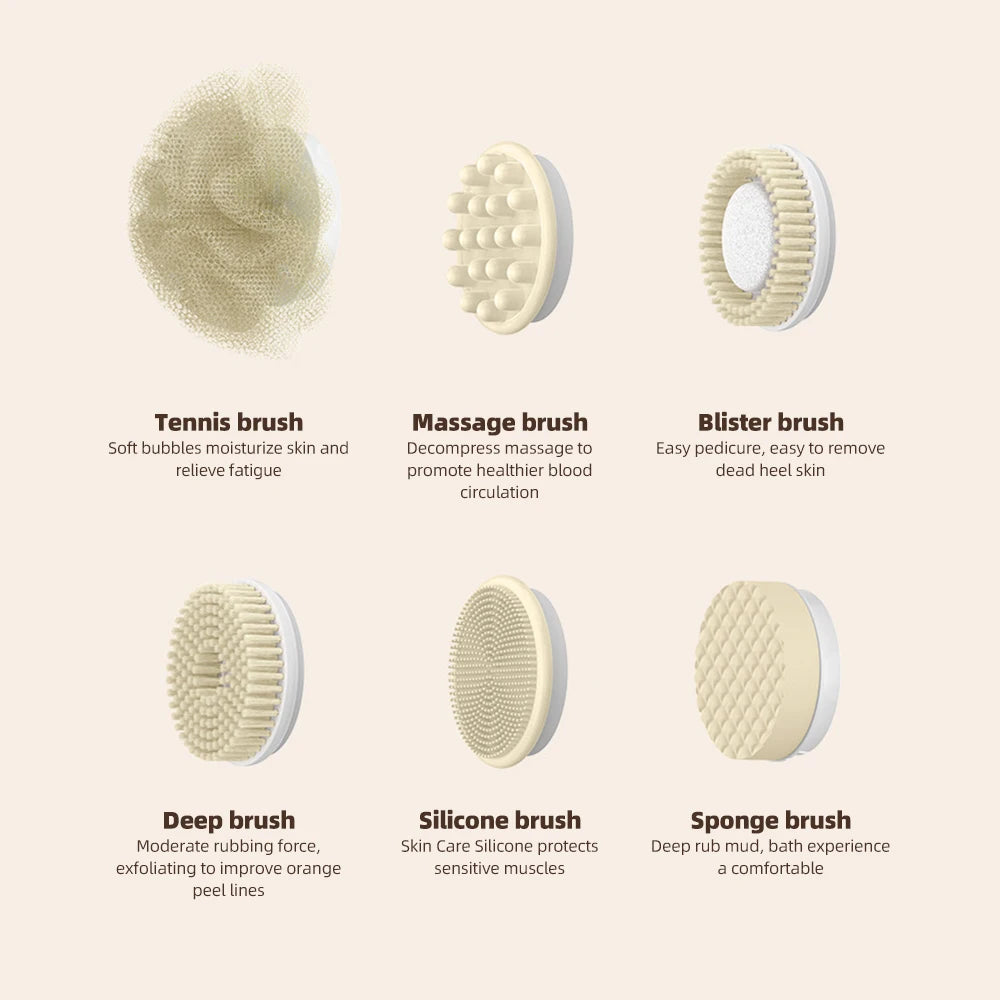 Electric Shower Brush – 6-in-1