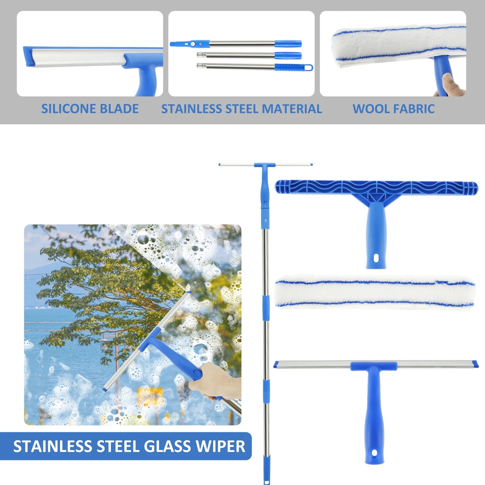 3-in-1 Window Cleaner Squeegee