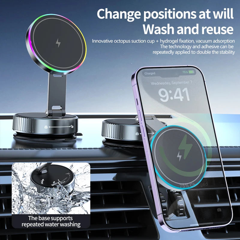 15W Magnetic Wireless Car Charger